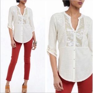 Anthro Tiny Sequin Henley
